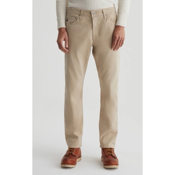 AG Adriano Goldschmied Everett SUD Sueded Slim Straight Pants in Chestnut 29x32 - Picture 3 of 15